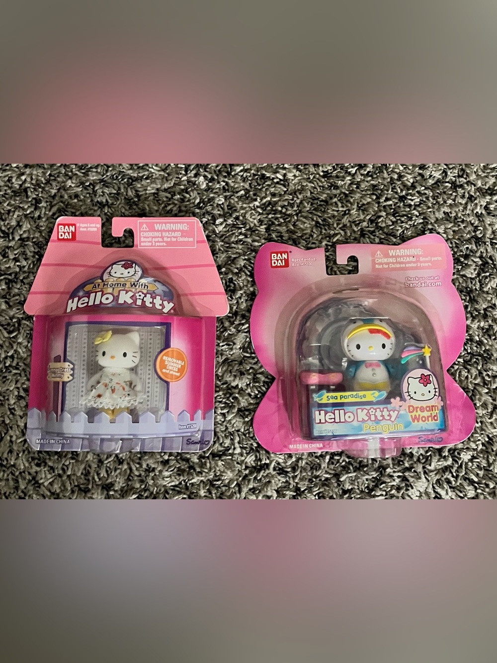 Set of 2 NEW Vintage Hello Kitty Figurine toys NIB